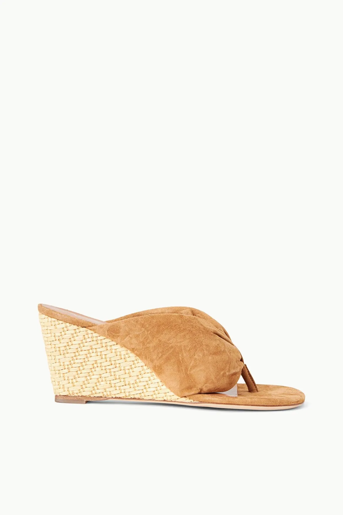 DAHLIA WEDGE CASHEW SUEDE NATURAL RAFFIA-STAUD Sale