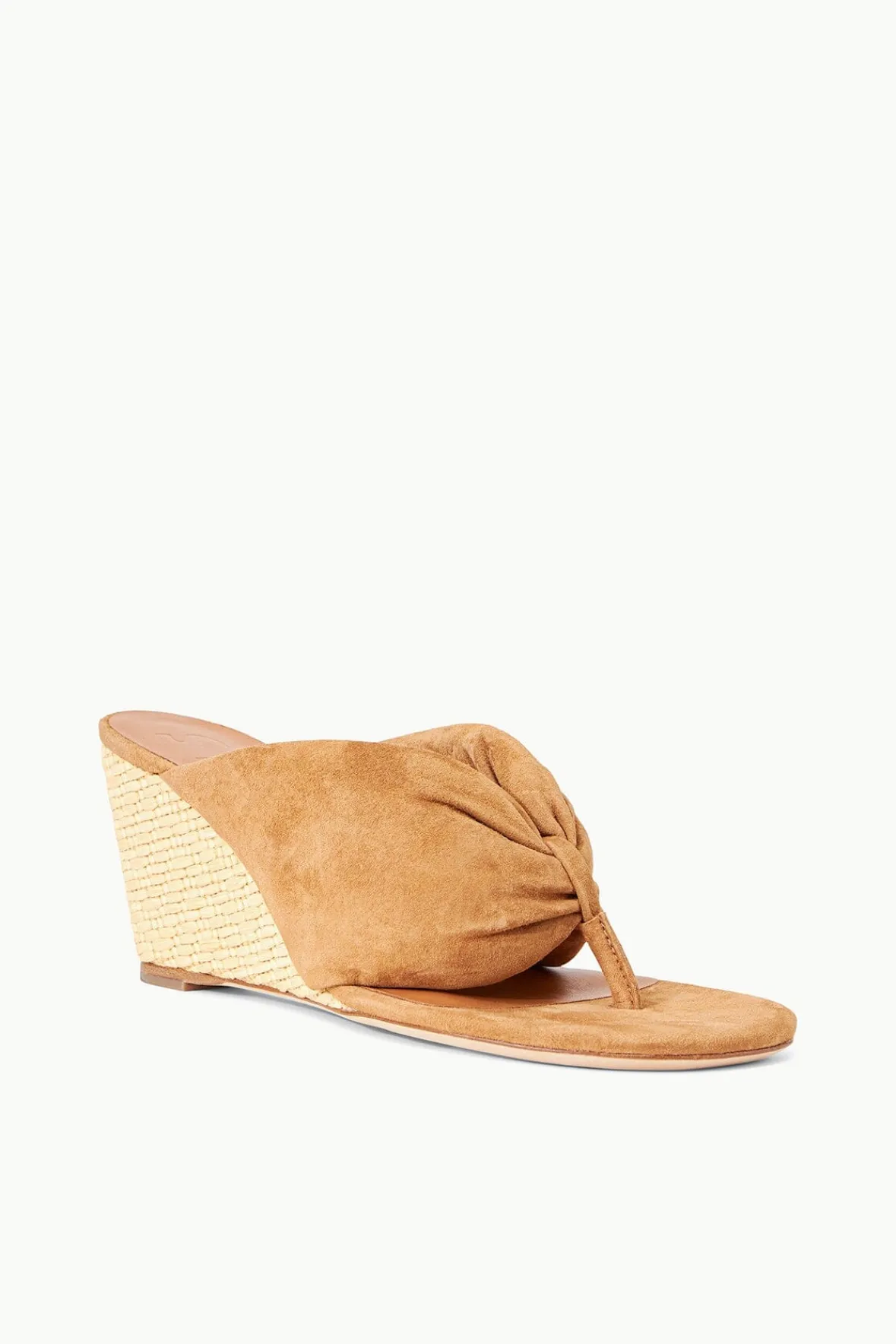 DAHLIA WEDGE CASHEW SUEDE NATURAL RAFFIA-STAUD Sale