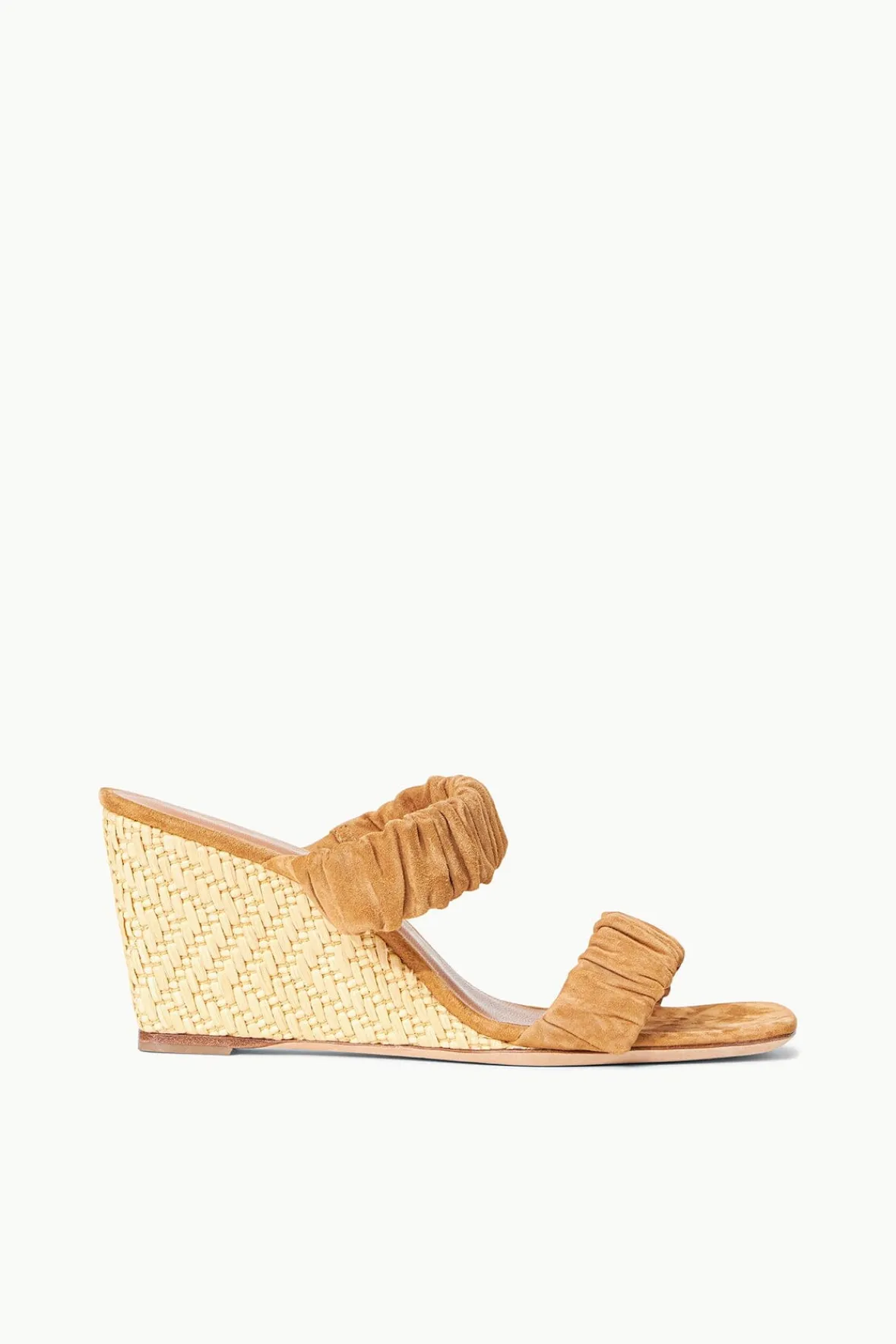 FRANKIE WEDGE CASHEW SUEDE NATURAL RAFFIA-STAUD Cheap