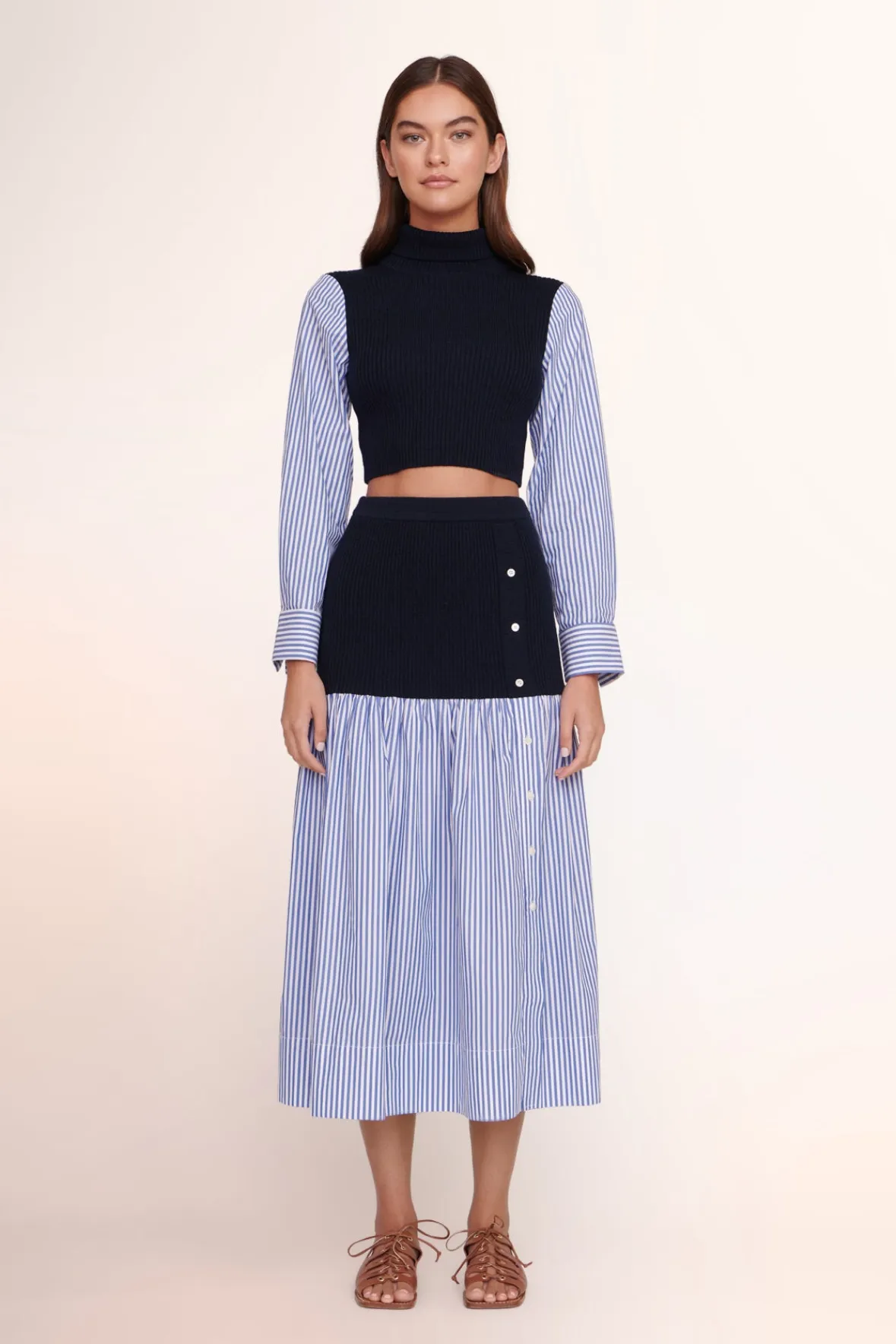 MILEY SKIRT NAVY/BLUE WHITE STRIPE-STAUD Shop