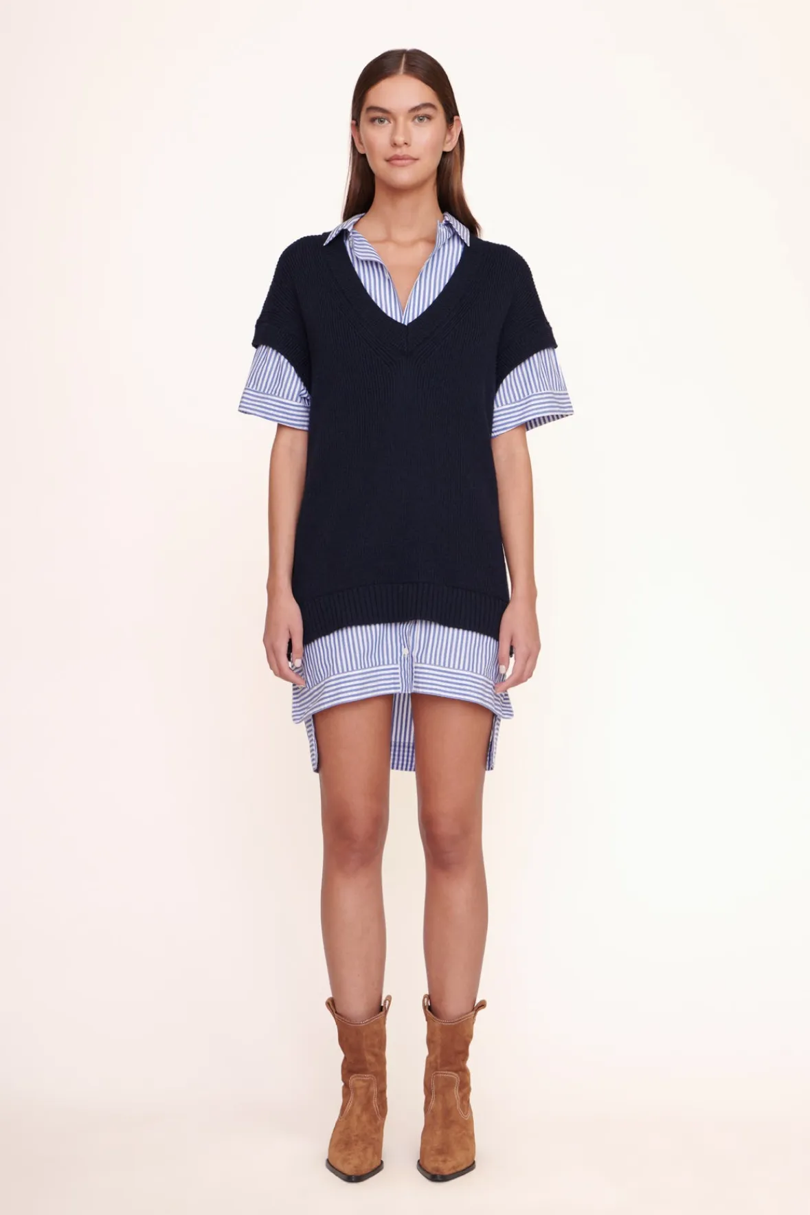 BRIDGET DRESS NAVY/BLUE WHITE STRIPE-STAUD Fashion