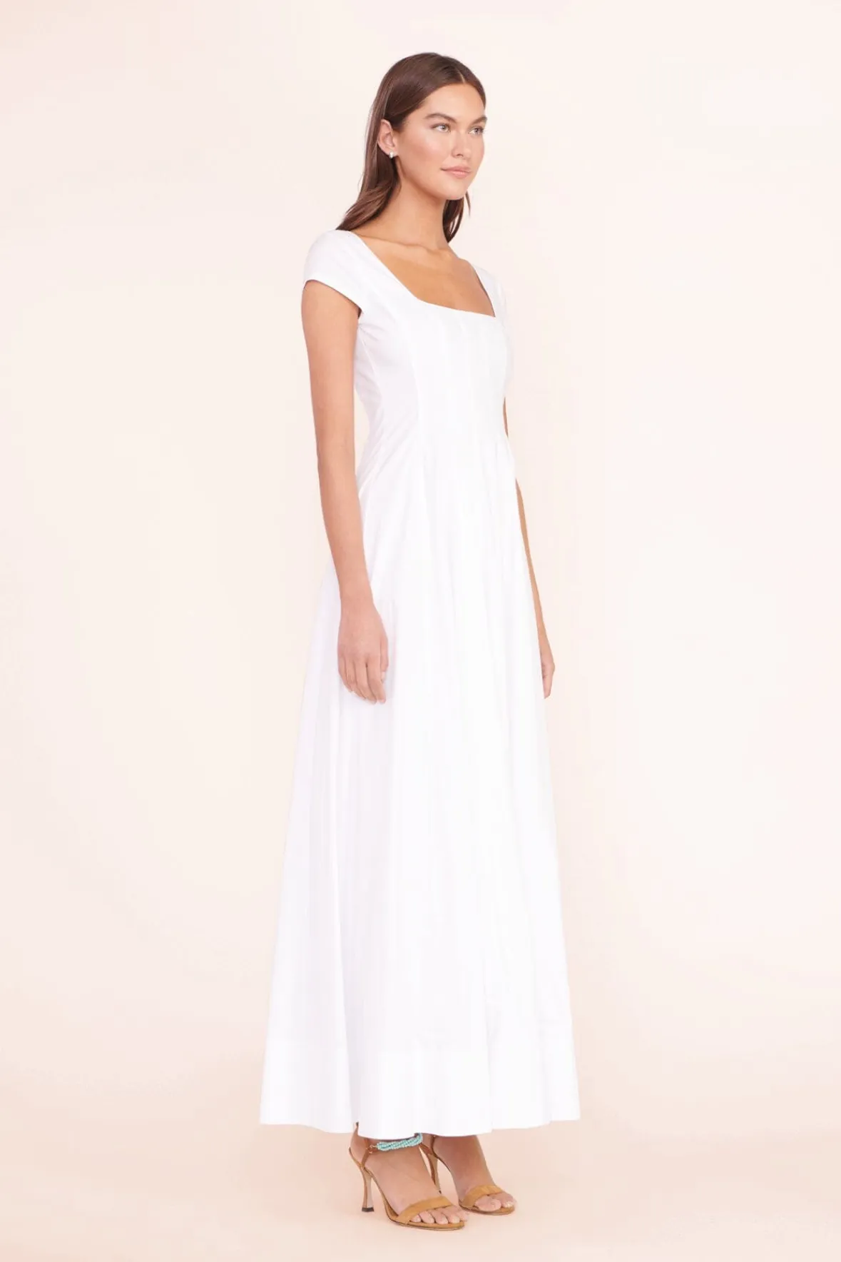 MAXI SHORT SLEEVE WELLS DRESS -STAUD Outlet